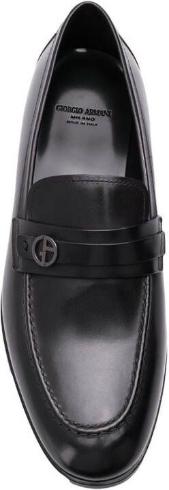 Giorgio Armani logo-plaque loafers Black