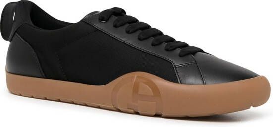Giorgio Armani low-top leather sneakers Black