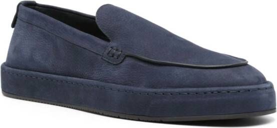 Giorgio Armani nubuck-leather loafers Blue