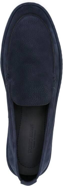 Giorgio Armani nubuck-leather loafers Blue