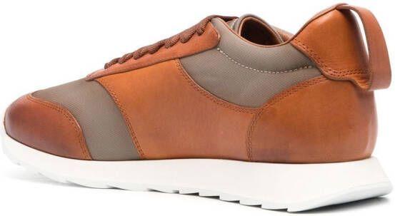Giorgio Armani panelled low-top sneakers Brown