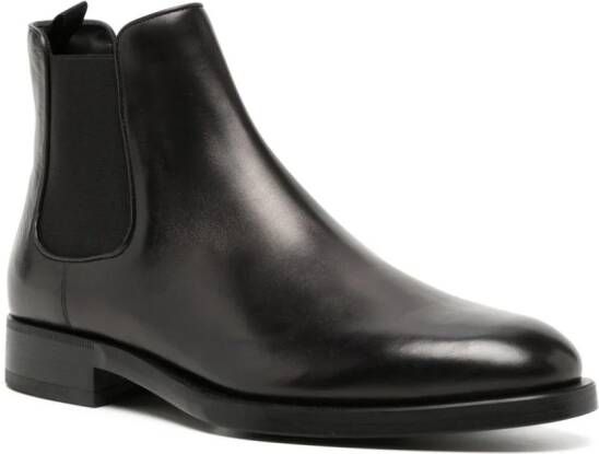 Giorgio Armani patent leather ankle boots Black