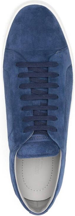 Giorgio Armani suede lace-up sneakers Blue