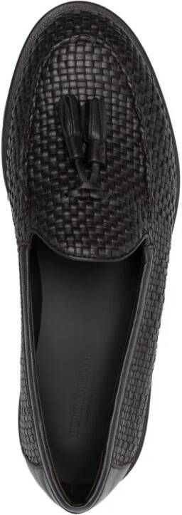 Giorgio Armani tassel-detail leather loafers Brown