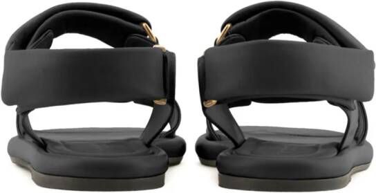 Giorgio Armani touch-strap leather sandals Black