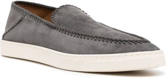 Giorgio Armani whipstitch-trim detail sneakers Grey