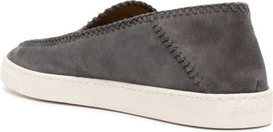 Giorgio Armani whipstitch-trim detail sneakers Grey