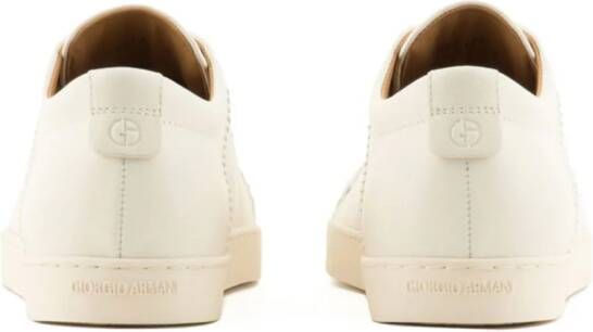 Giorgio Armani whipstitch-trim leather sneakers Neutrals