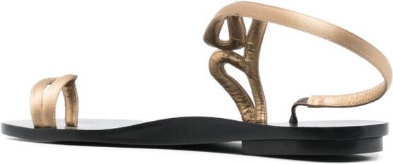 Giorgio Armani wrap-design sandals Gold