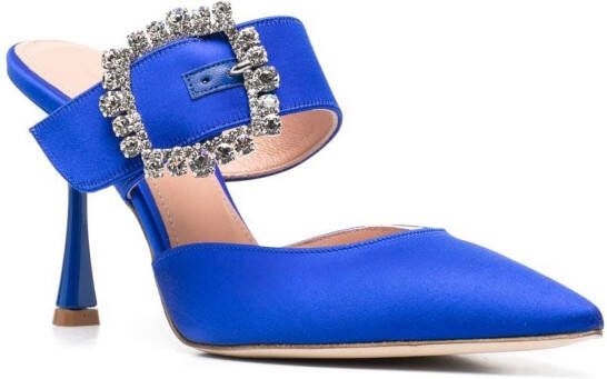 Giuliano Galiano 'Alena' crystal-embellished mules Blue