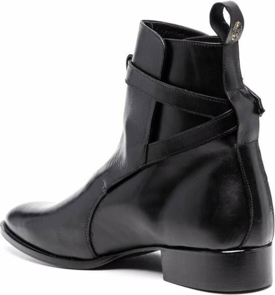 Giuliano Galiano buckle strap ankle boots Black