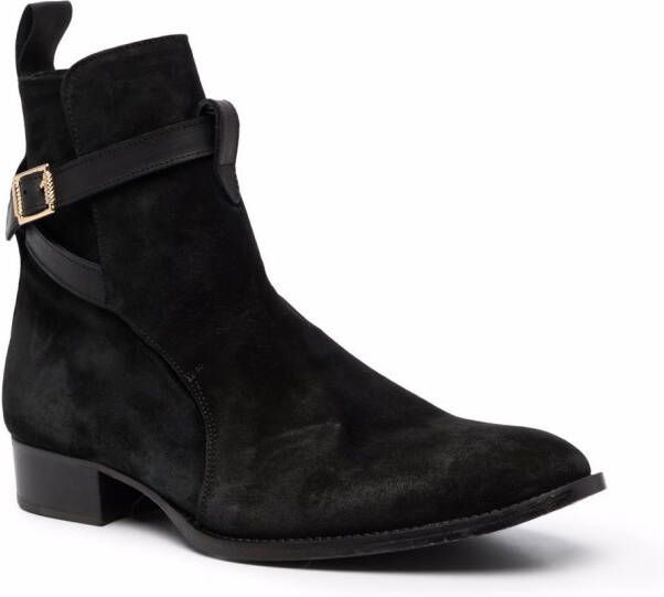 Giuliano Galiano buckled strap ankle boots Black