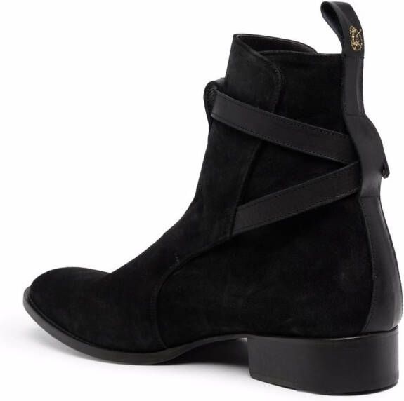 Giuliano Galiano buckled strap ankle boots Black