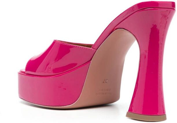Giuliano Galiano Charlie 125mm patent-leather mules Pink
