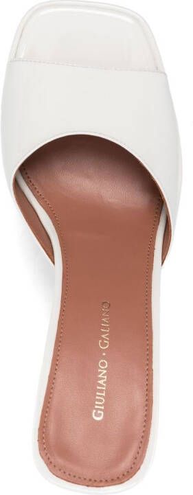 Giuliano Galiano Charlie 125mm patent-leather mules White