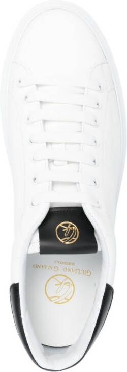Giuliano Galiano contrasting-detail leather sneakers White