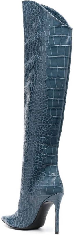 Giuliano Galiano crocodile-effect 110mm boots Blue