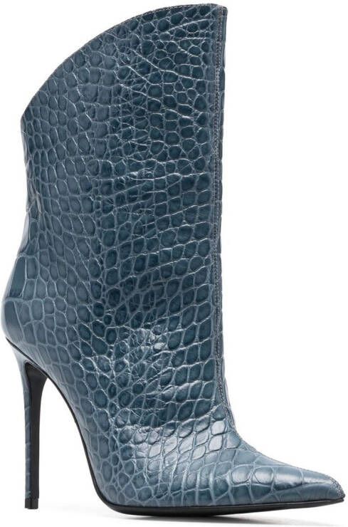 Giuliano Galiano Elise 105mm embossed ankle boots Blue