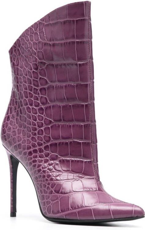 Giuliano Galiano Elise 105mm embossed ankle boots Purple
