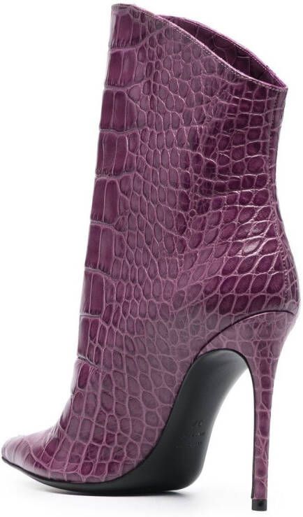 Giuliano Galiano Elise 105mm embossed ankle boots Purple