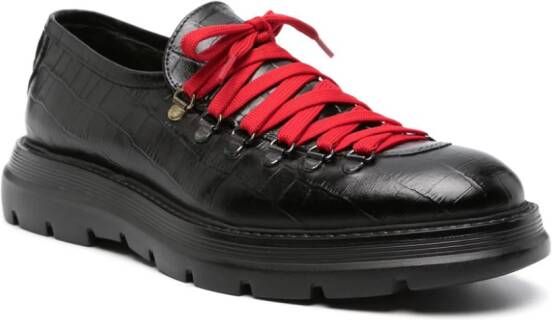 Giuliano Galiano embossed-crocodile leather Derby shoes Black
