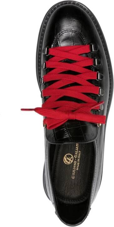 Giuliano Galiano embossed-crocodile leather Derby shoes Black