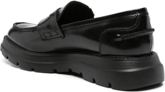 Giuliano Galiano Freddie penny-slot leather loafers Black