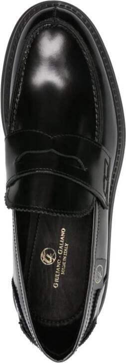 Giuliano Galiano Freddie penny-slot leather loafers Black