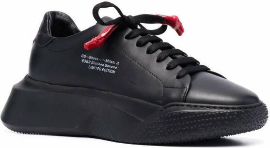 Giuliano Galiano leather lace up sneakers Black