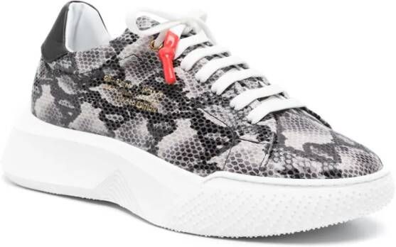 Giuliano Galiano Nemesis python-print leather sneakers Black