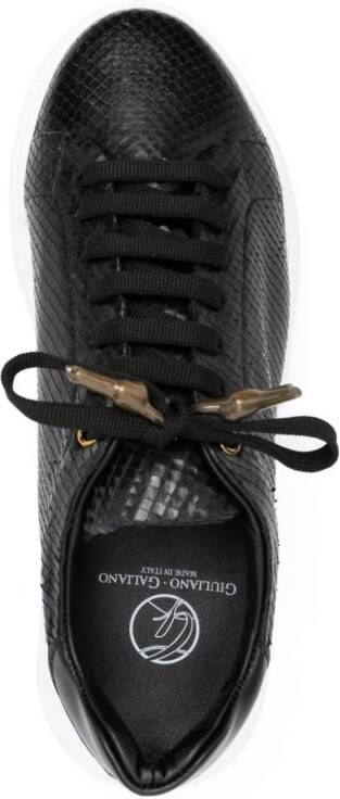 Giuliano Galiano Python leather sneakers Black