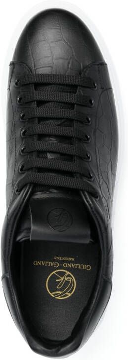 Giuliano Galiano Road crocodile-embossed sneakers Black