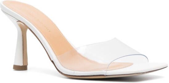 Giuliano Galiano ROSEGLAMOUR 70mm leather mules White