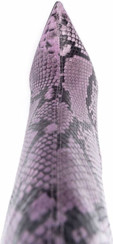Giuliano Galiano snakeskin-print leather boots Purple