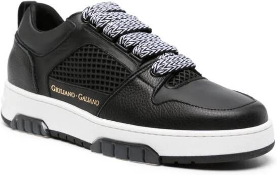 Giuliano Galiano Vyper logo-print leather sneakers Black