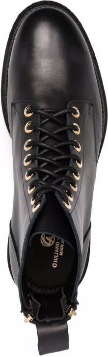 Giuliano Galiano zipped lace-up leather boots Black