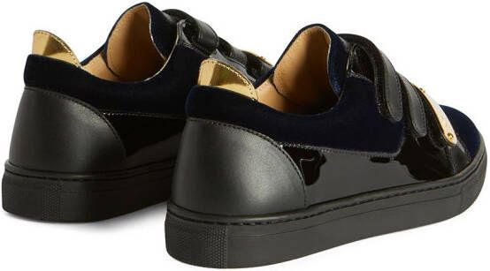 Giuseppe Junior Jody Jr velvet-detail low-top sneakers Blue