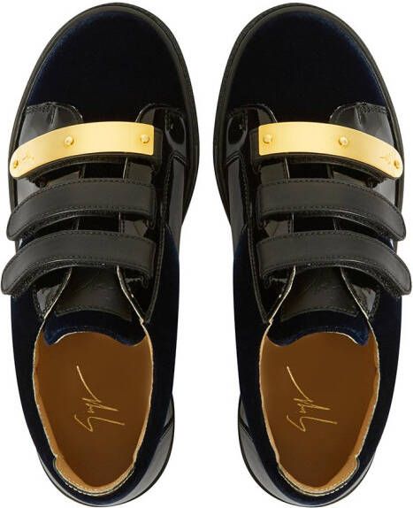 Giuseppe Junior Jody Jr velvet-detail low-top sneakers Blue