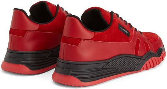 Giuseppe Junior logo-patch lace-up sneakers Red