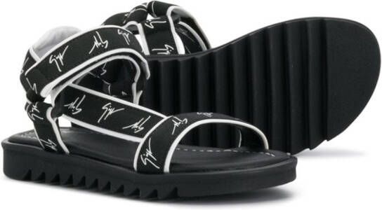 Giuseppe Junior logo sandals Black