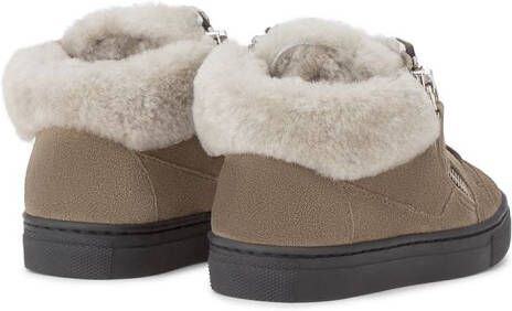 Giuseppe Junior shearling lined high-top sneakers Green
