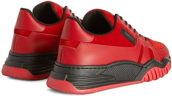 Giuseppe Junior Talon Jr suede-trim sneakers Red
