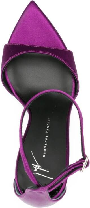 Giuseppe Zanotti 100mm ankle-strap satin sandals Purple