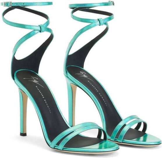 Giuseppe Zanotti 105mm metallic-effect stiletto sandals Blue