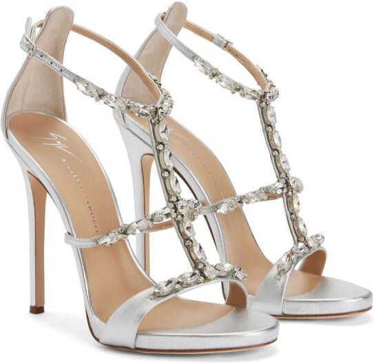 Giuseppe Zanotti 120mm Elba crystal stiletto-heels Grey