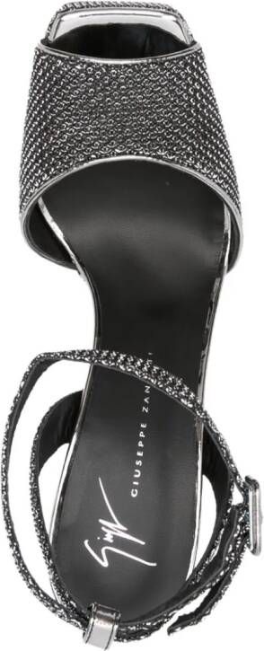 Giuseppe Zanotti 120mm metallic-finish leather sandals Silver