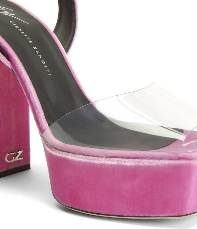 Giuseppe Zanotti 120mm transparent platform sandals Pink