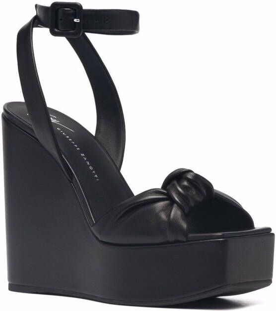 Giuseppe Zanotti 130mm platform leather sandals Black