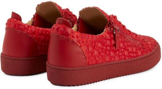 Giuseppe Zanotti 3D detailing low-top sneakers Red