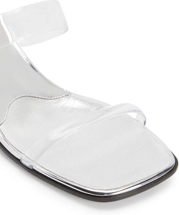 Giuseppe Zanotti 45mm transparent mid-block sandals Silver